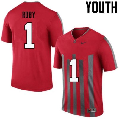 Youth Ohio State Buckeyes #1 Bradley Roby Throwback Nike NCAA College Football Jersey July PDU4444BI